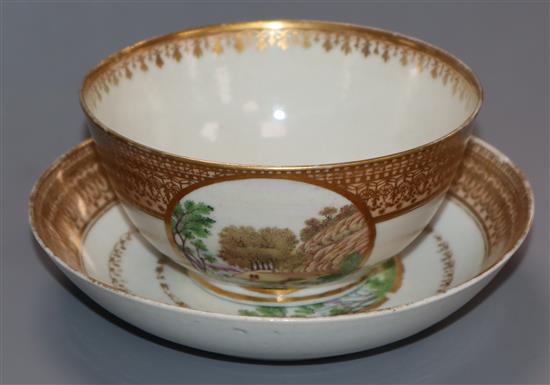 An 18th century Chinese tea bowl and saucer, Empire decoration